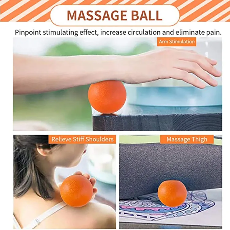 3pcs/set Crescent Hollow Foam Roller Yoga Column Set Fitness Muscle Relaxation Massager Set(45cm Orange)