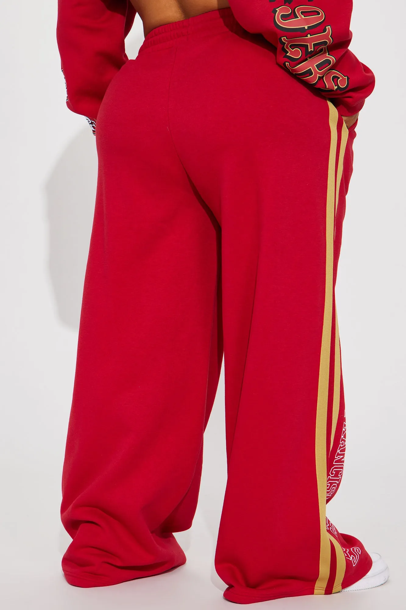 49ers Second Half Come-Back Wide Leg Pant - Red