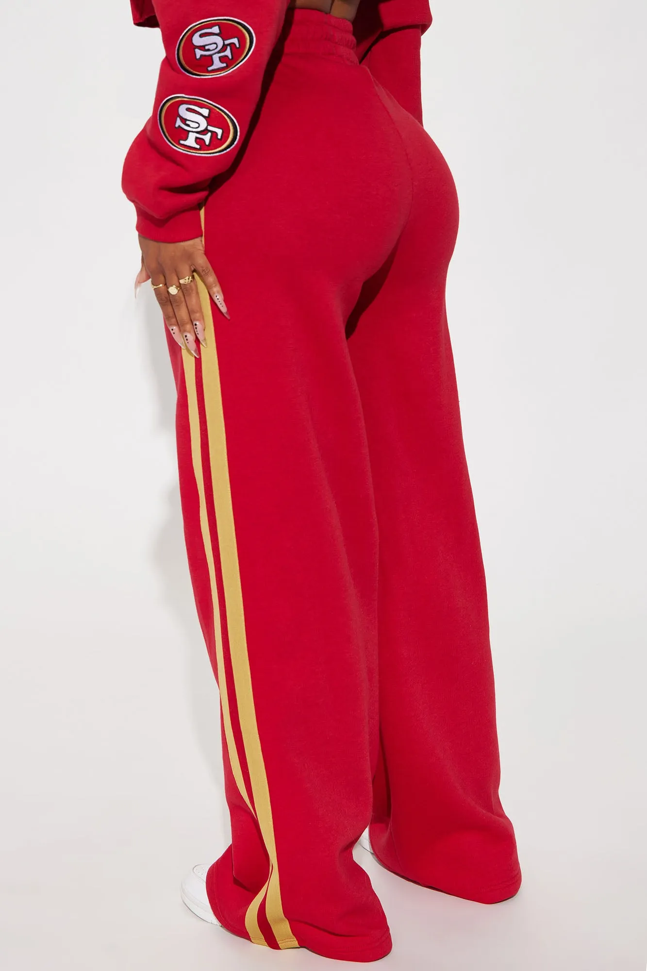 49ers Second Half Come-Back Wide Leg Pant - Red