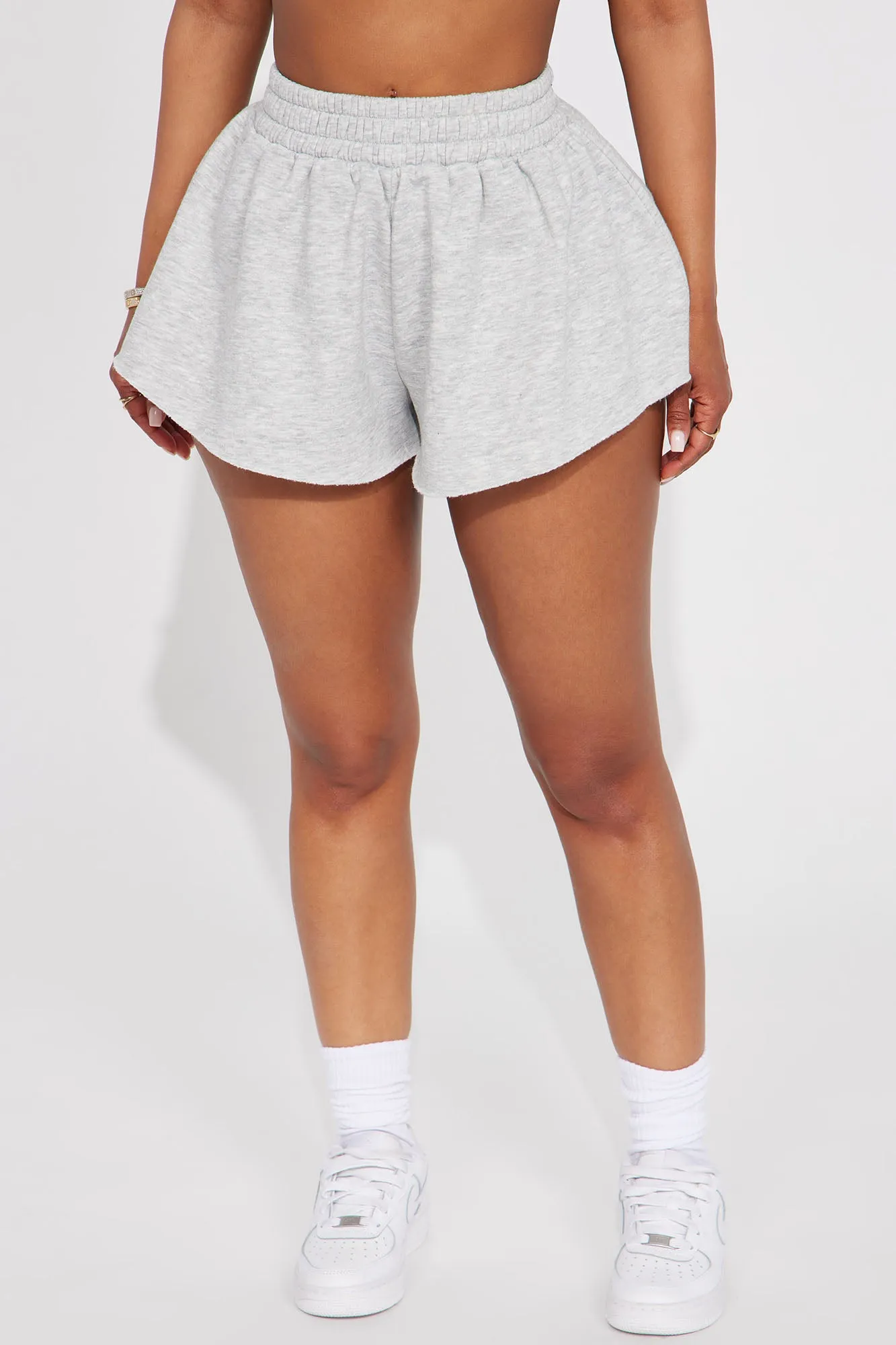 A Mile In My Shoes Fleece Shorts - Heather Grey