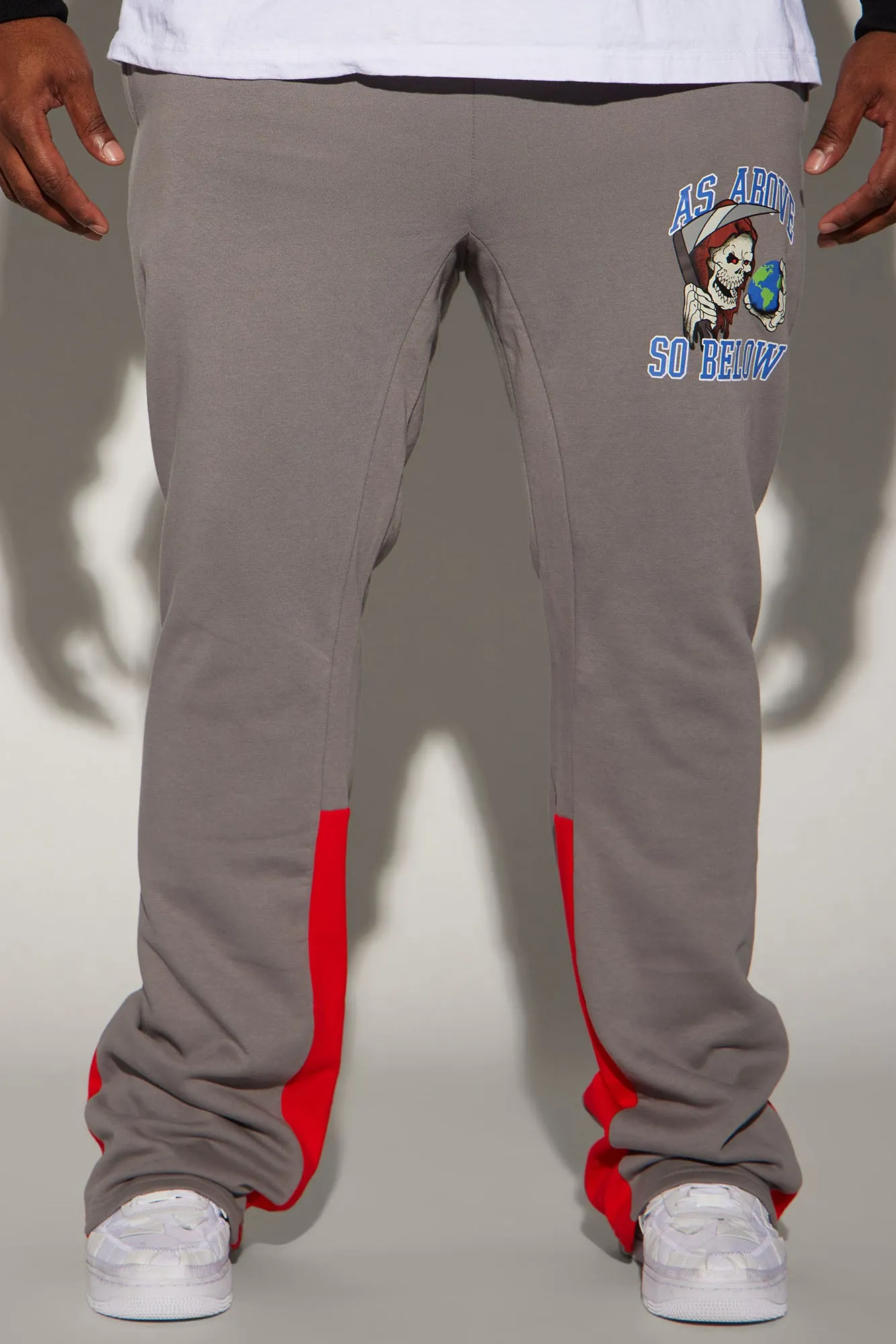 As Above So Below Flared Sweatpant - Charcoal/combo