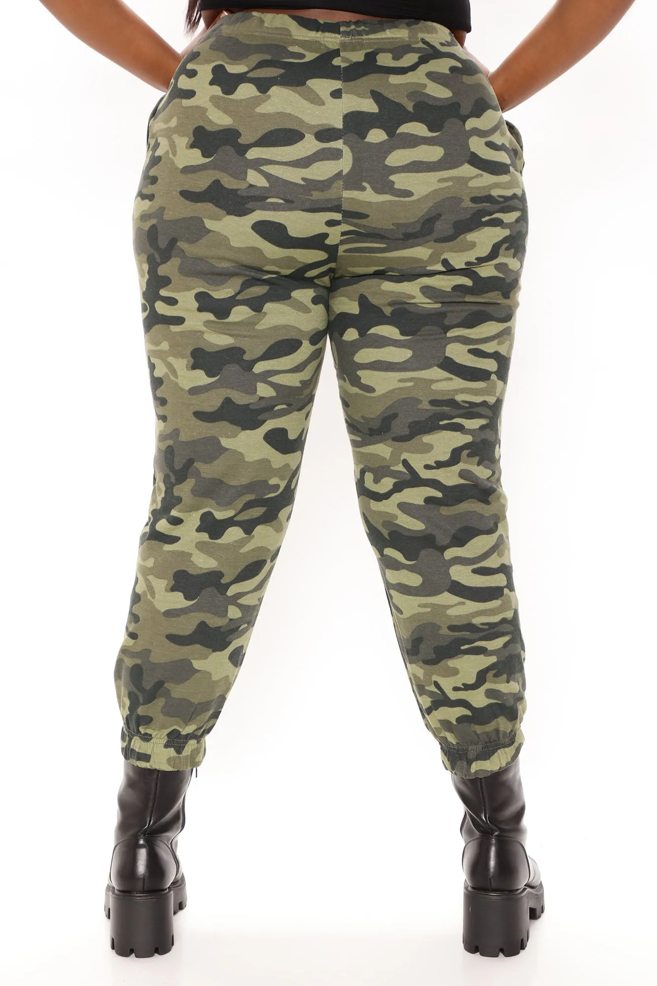 Be Happy Camo Joggers - Olive