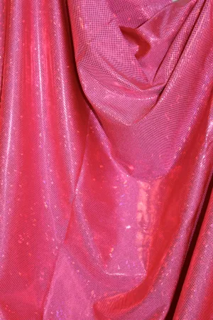 Coral Hologram Spandex Fabric Sample