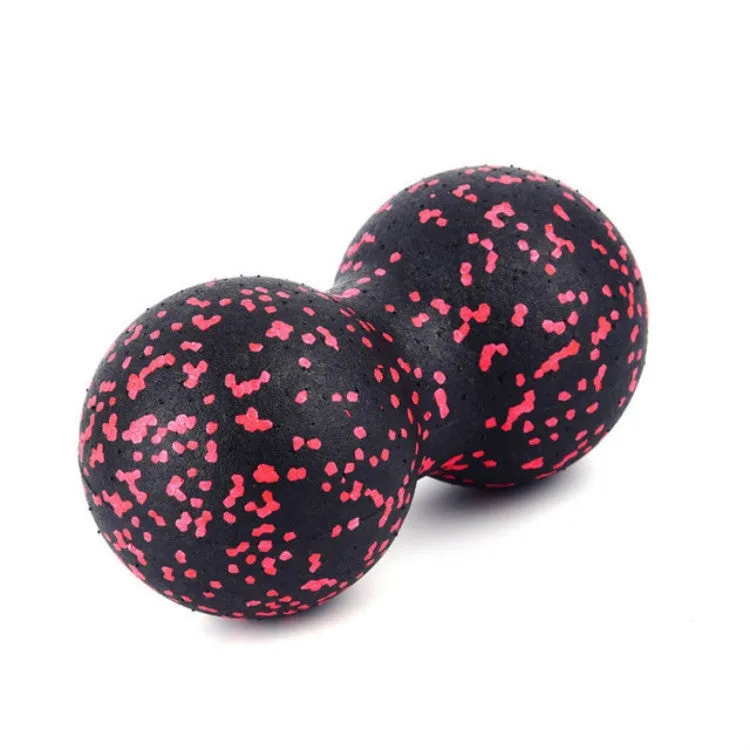 EVA Peanut Shape Yoga Ball Massage Loosen Up Muscle Fascia Ball(Black Red)