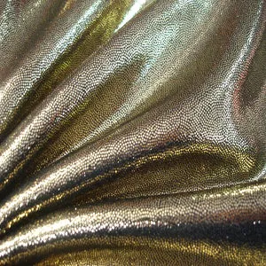 Fog Metallic Finish Spandex - Gold Black