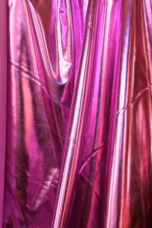 Fuchsia Pink Metallic Spandex Fabric Sample