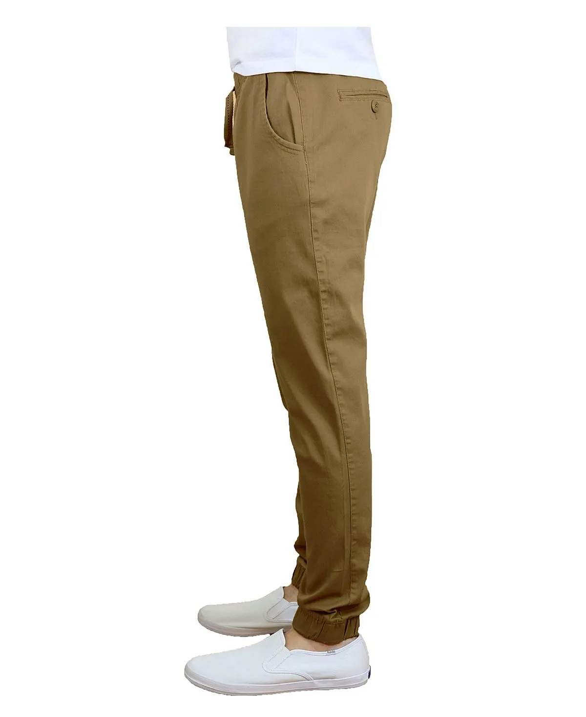 Galaxy By Harvic Men's Basic Stretch Twill Joggers, Khaki