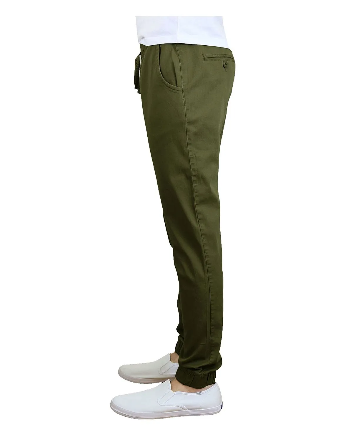 Galaxy By Harvic Men's Basic Stretch Twill Joggers, Khaki