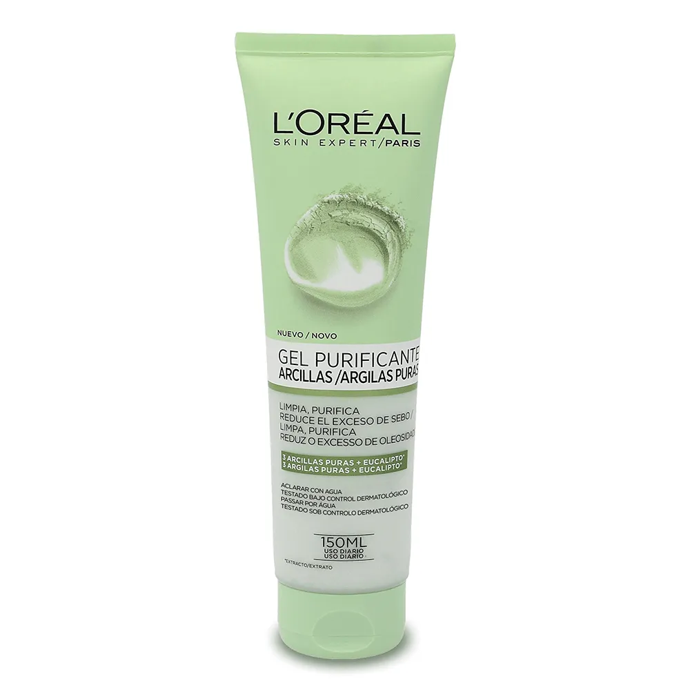 Gel Limpiador Purificante Arcillas Puras 150ml L'Oréal Paris