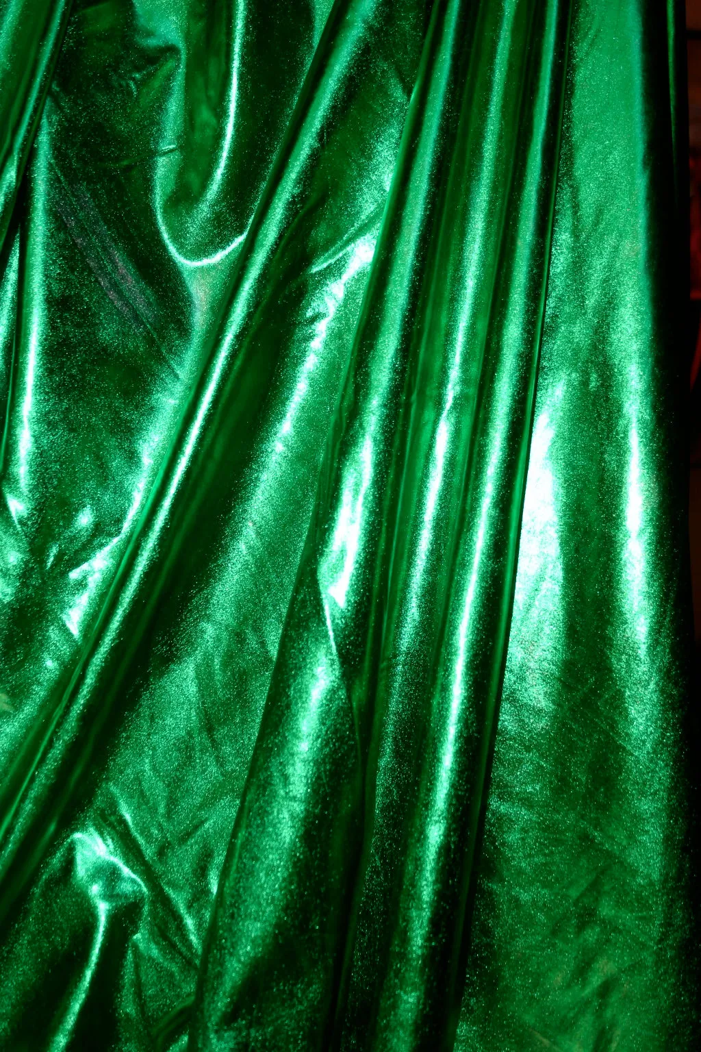 Green Metallic Spandex Fabric Sample