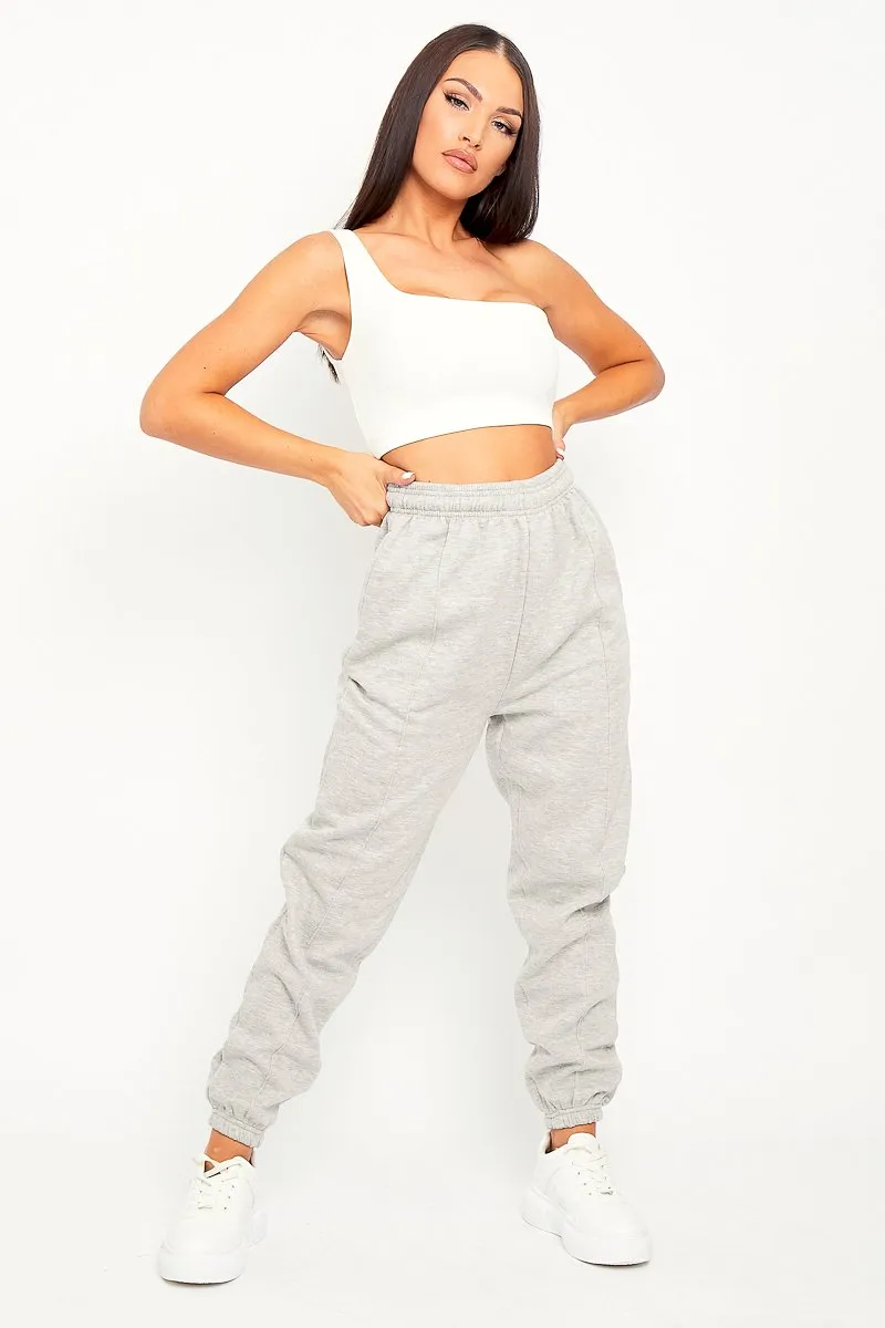 Grey Front Piping Joggers - Jordyn