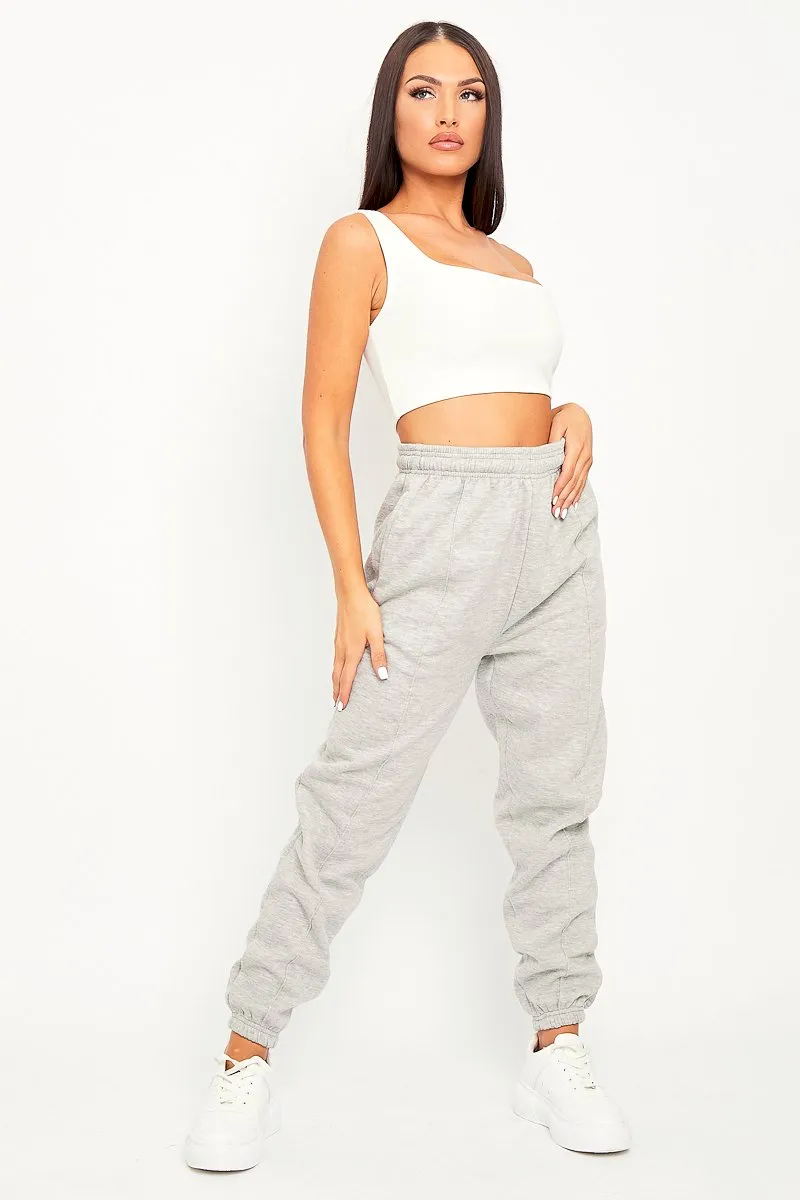 Grey Front Piping Joggers - Jordyn