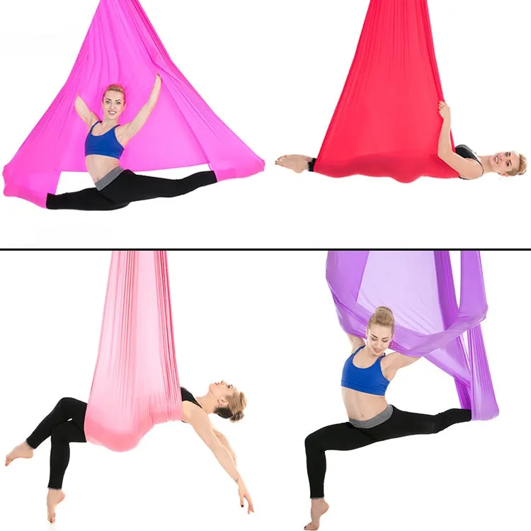 Indoor Anti-gravity Yoga Knot-free Aerial Yoga Hammock with Buckle / Extension Strap, Size: 400x280cm(Lake Blue)