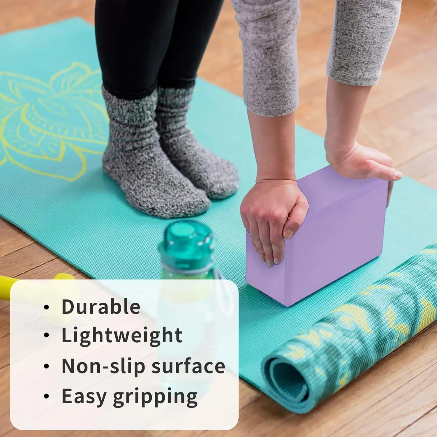 Kuber Industries High-Density Yoga Block|Lightweight & Portable Yoga Brick|Improve Strength & Flexibility-Pack of 6 (Light Purple)