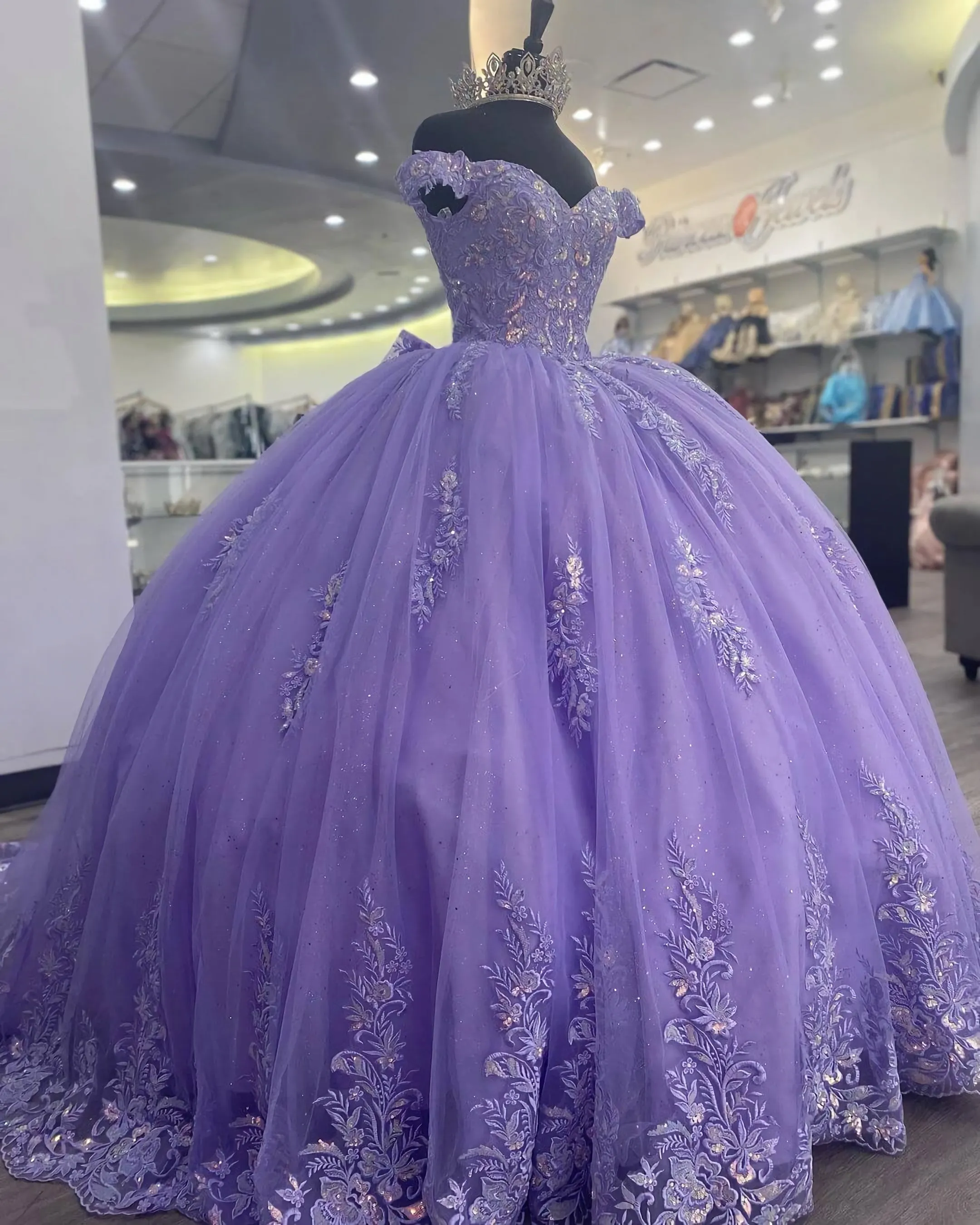 Lilac Corset Mexican Quinceanera Dress Ball Gown