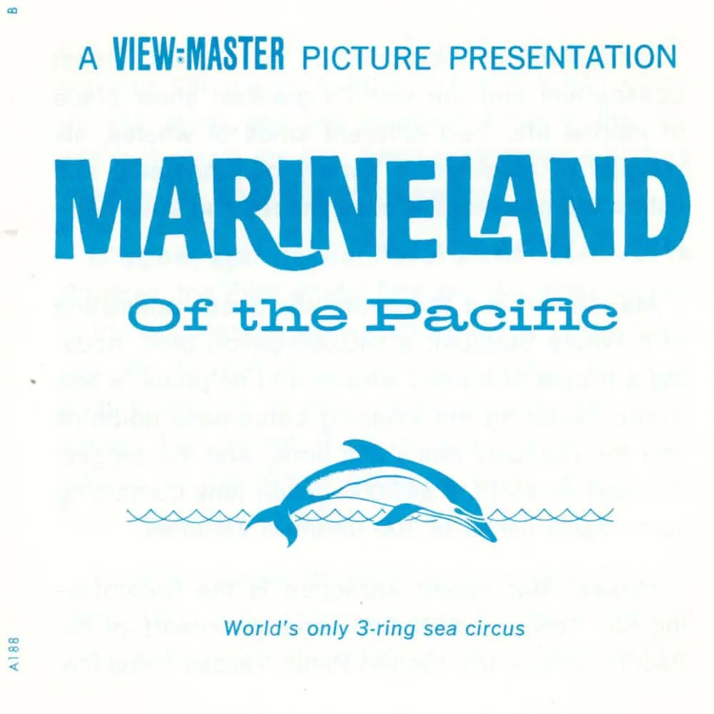 Marineland of the Pacific - View-Master 3 Reel Packet - 1960s views - vintage - (PKT-A188-G1B)