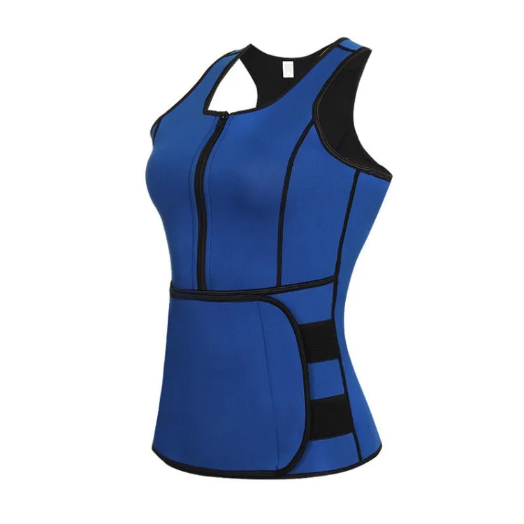 Neoprene Corset Yoga Vest Sweat Suit Postpartum Belly Belt, Size:XL(Blue)