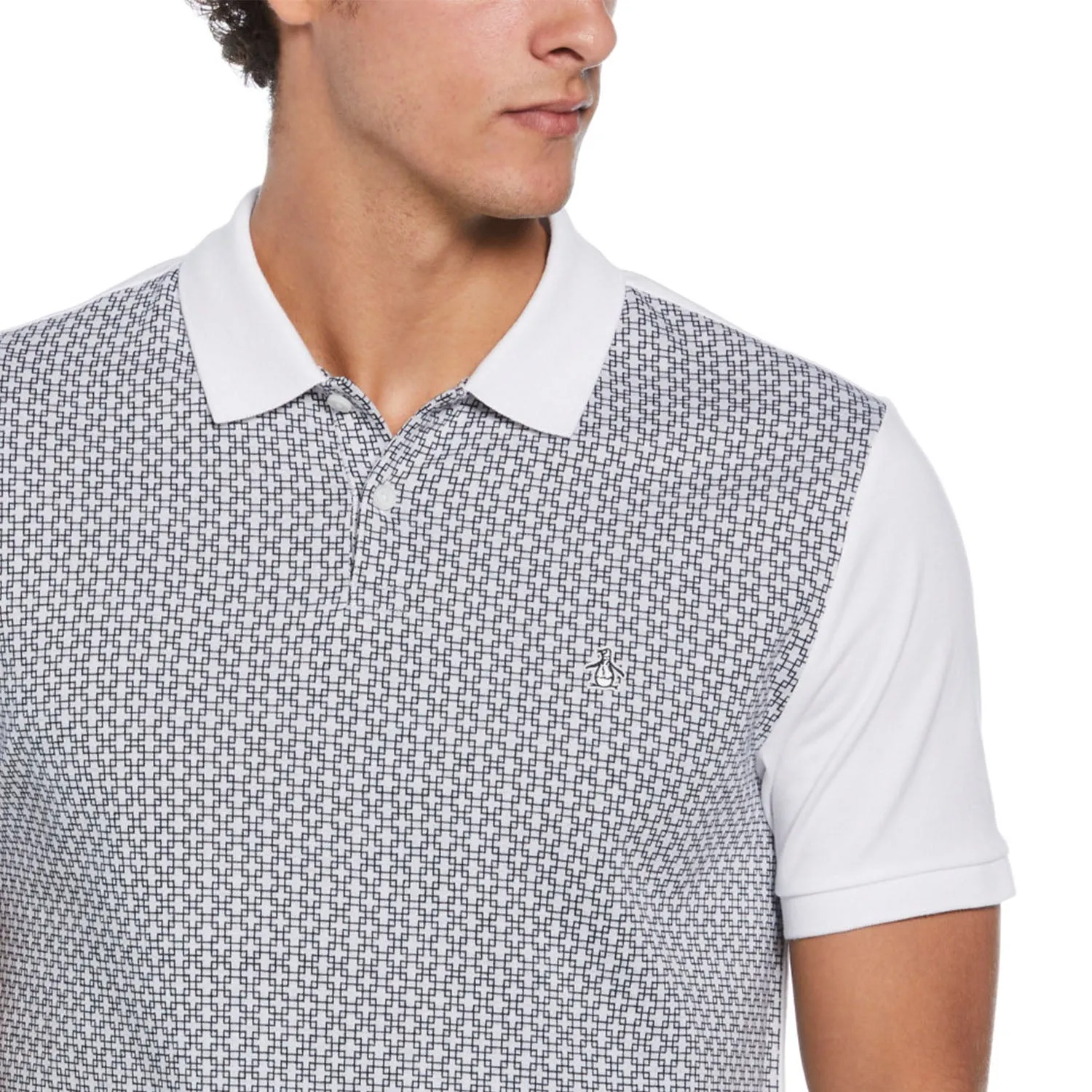 Polo De Algodón Con Jacquard Frontal Ditsy Geo