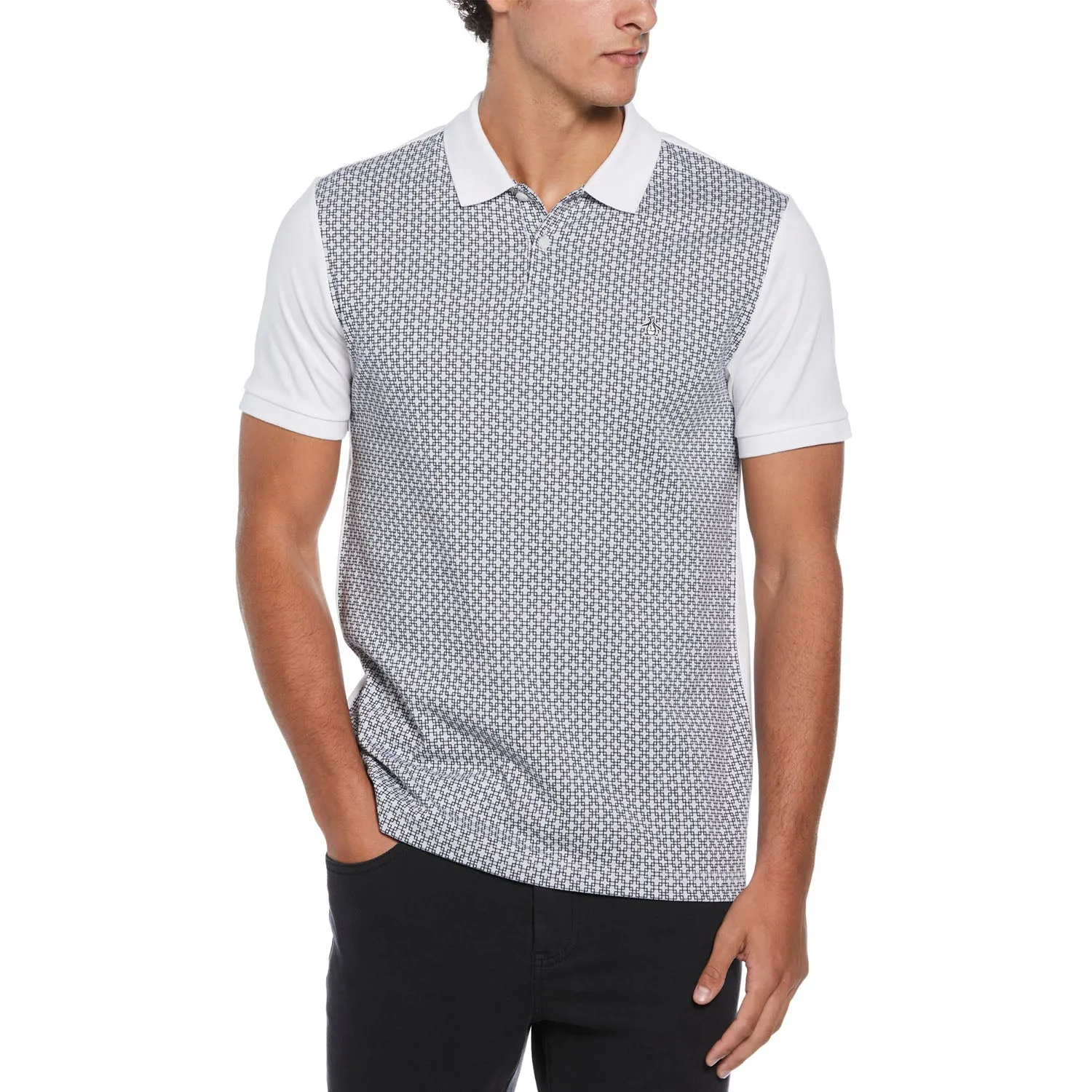 Polo De Algodón Con Jacquard Frontal Ditsy Geo