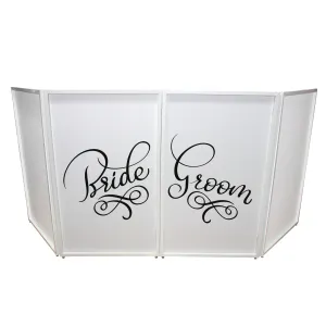 ProX XF-SBRGR20X2 Bride and Groom Facade Enhancement Scrims - Black Script on White | Set of Two