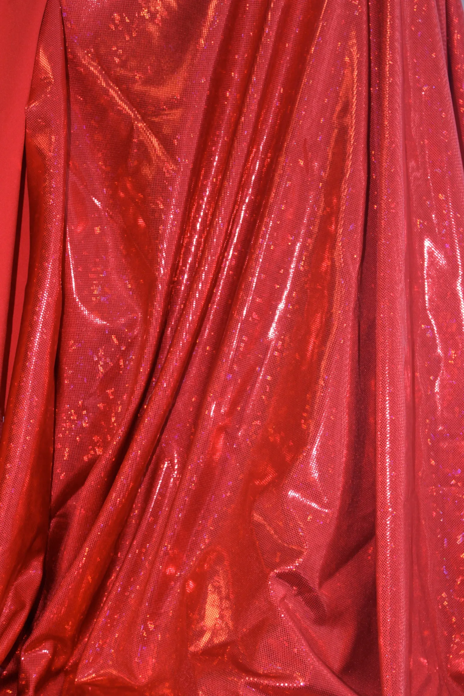 Red Hologram Spandex Fabric Sample