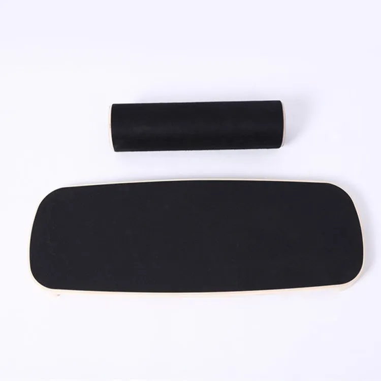 Surfing Ski Balance Board Roller Wooden Yoga Board, Specification: 04A Black Sand