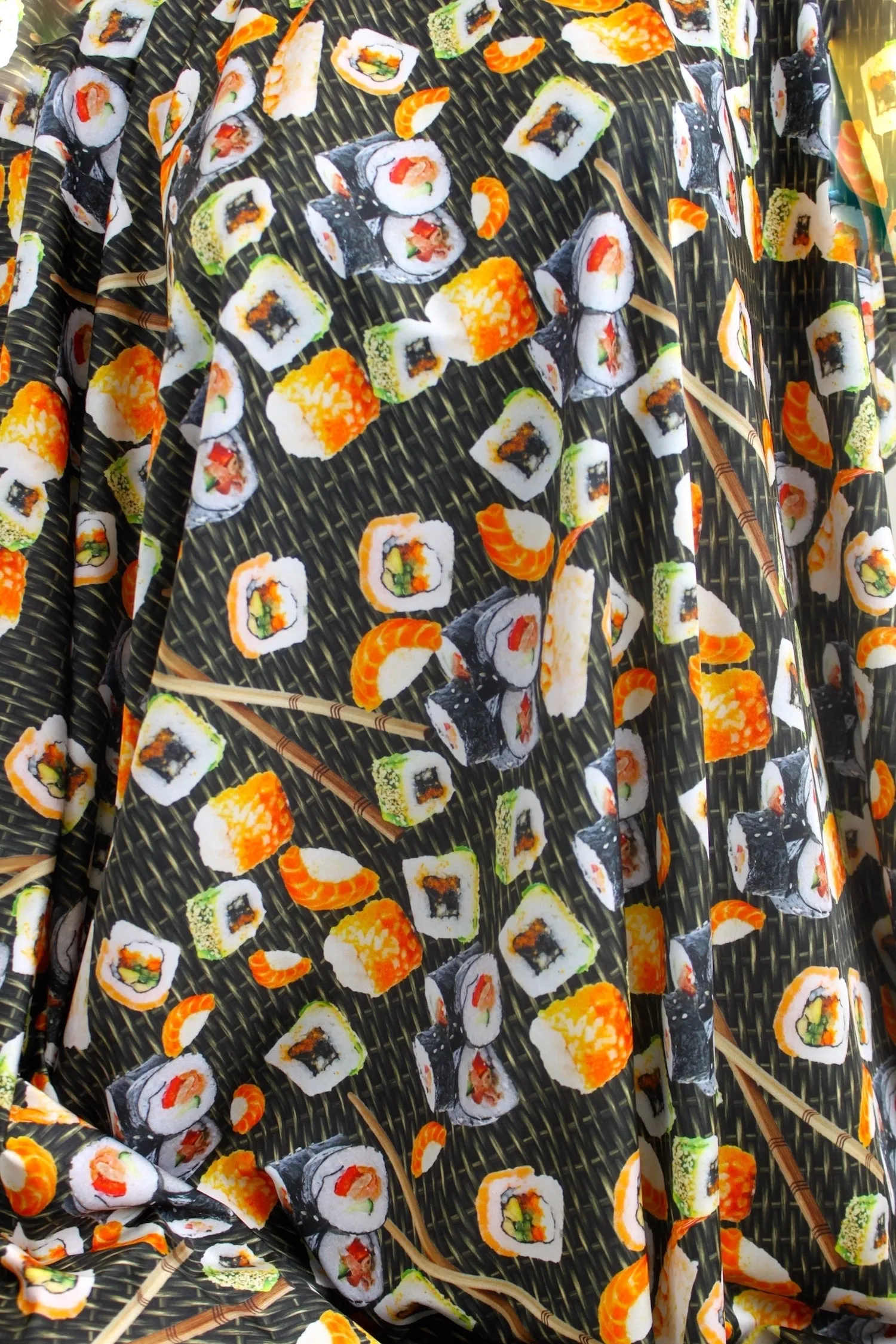 Sushi Print Spandex Fabric Sample