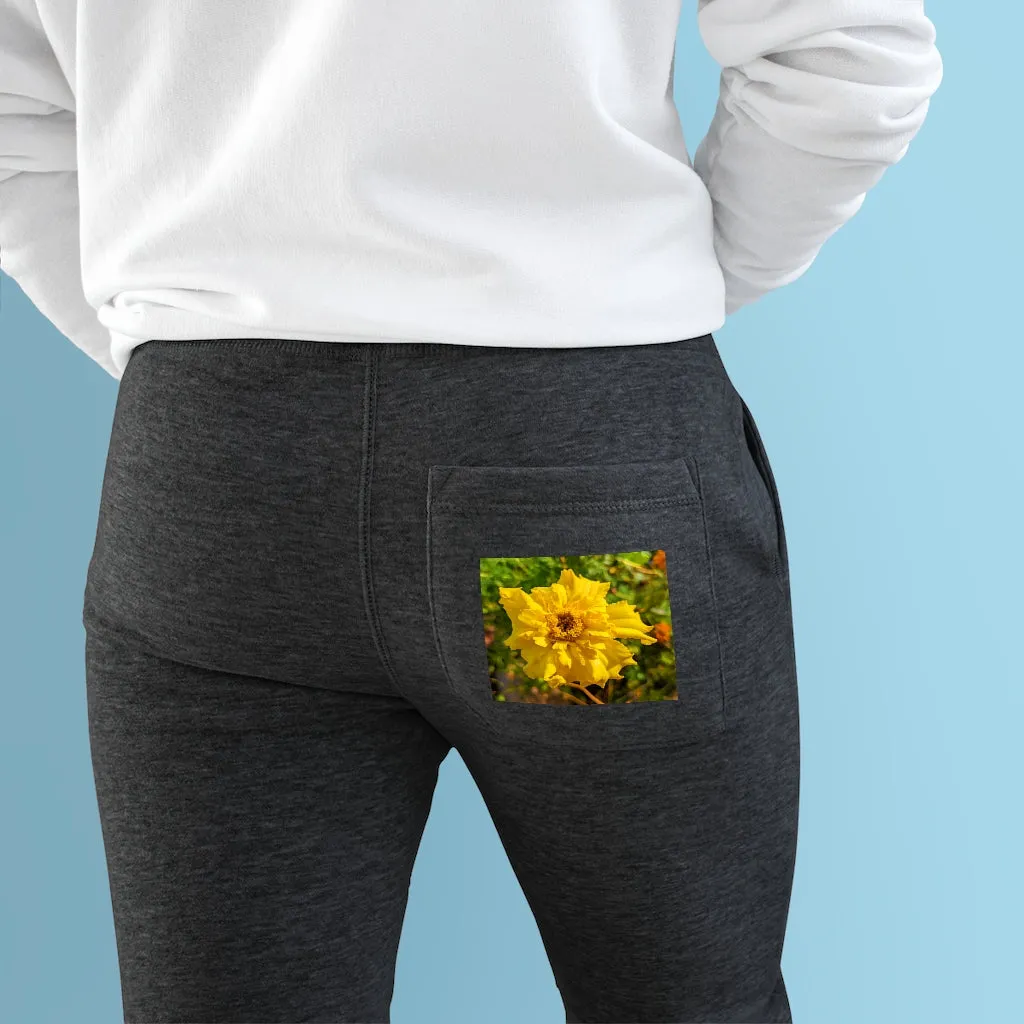 Yellow Flower Premium Fleece Joggers