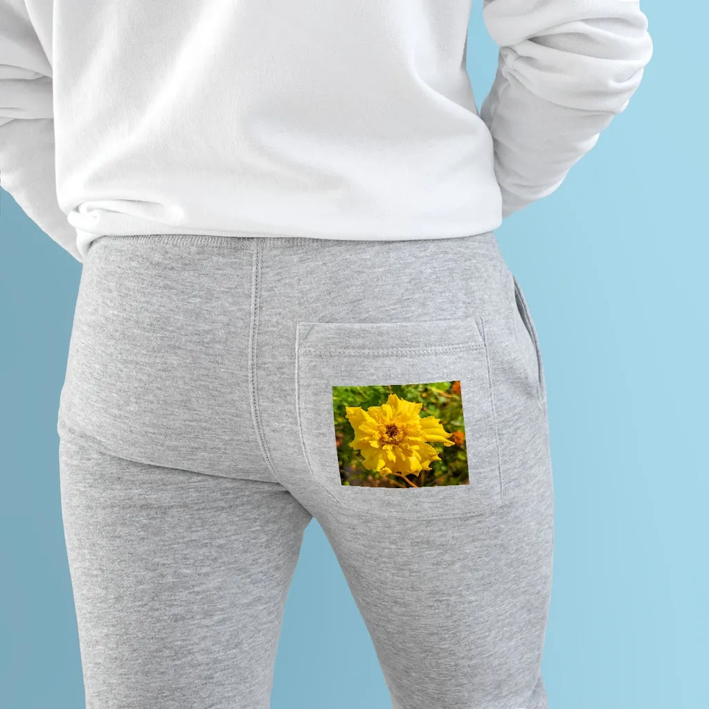 Yellow Flower Premium Fleece Joggers