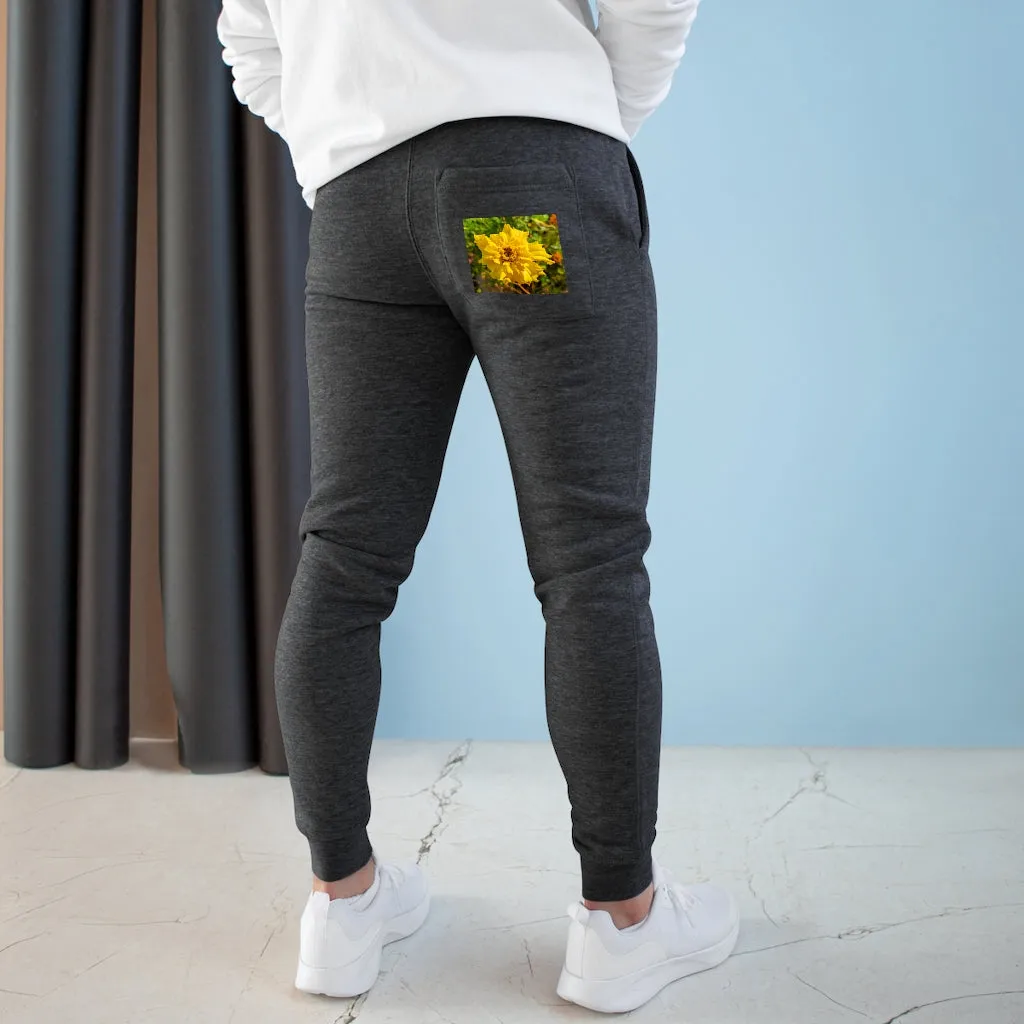 Yellow Flower Premium Fleece Joggers