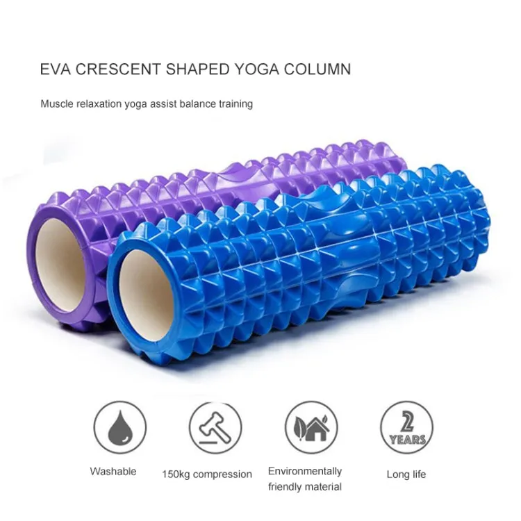 Yoga Pilates Fitness EVA Roller Muscle Relaxation Massage, Size: 45cm x 13cm (Purple)